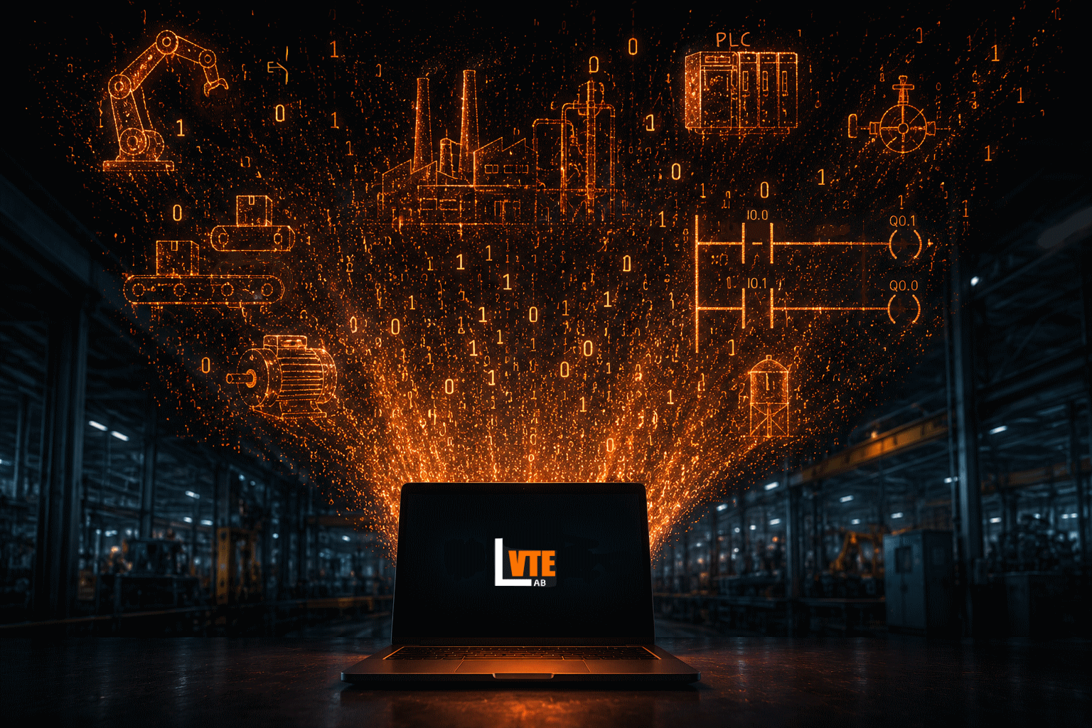 Arte conceitual VTELAB com automação industrial