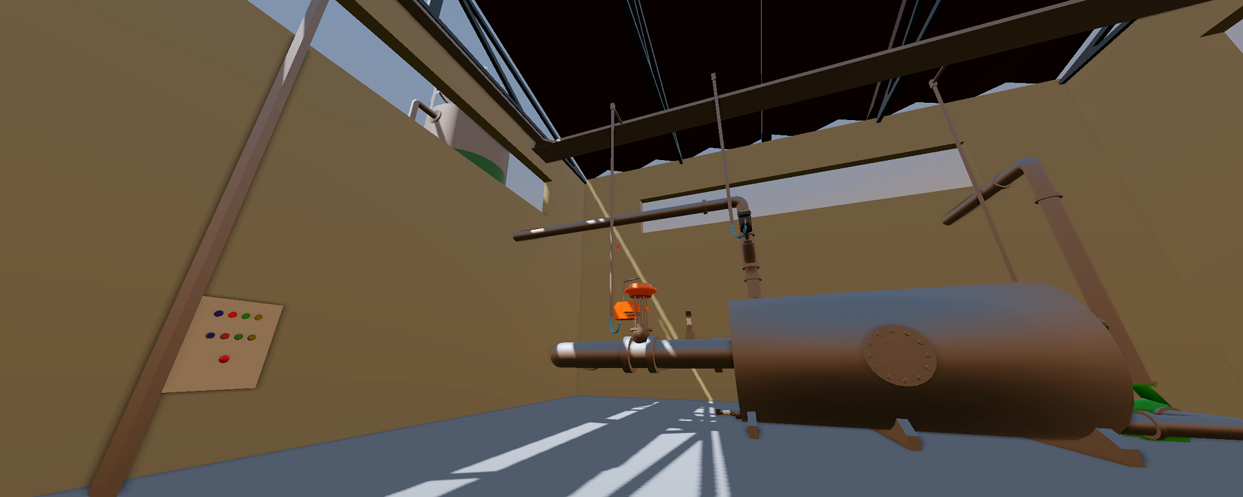 Sistema de boiler em cenário 3D do VTELab